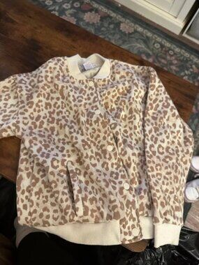 Girls Leopard Bomber Jacket